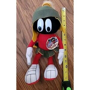 Vintage Marvin The Martian Plush 1997 Applause Looney Tunes 14"Bendable leg WEAR